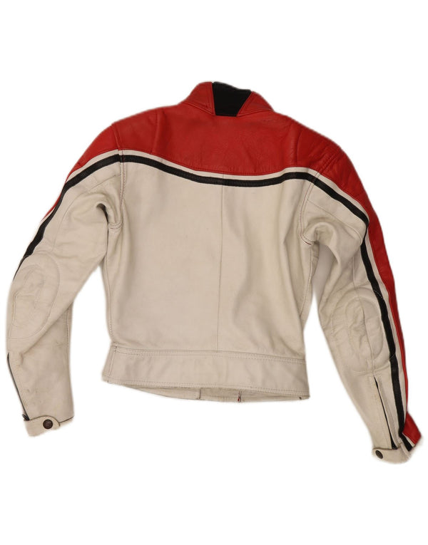 DAINESE Γυναικείο μπουφάν Moto Racer IT 42 Medium White Colourblock Δερμάτινο