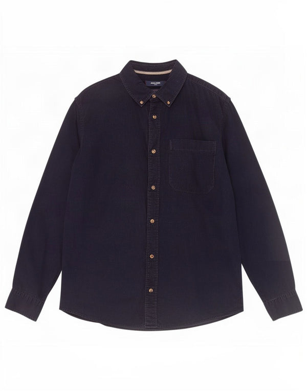 Jack & Jones Ανδρικό κοτλέ πουκάμισο XL Navy Blue Cotton