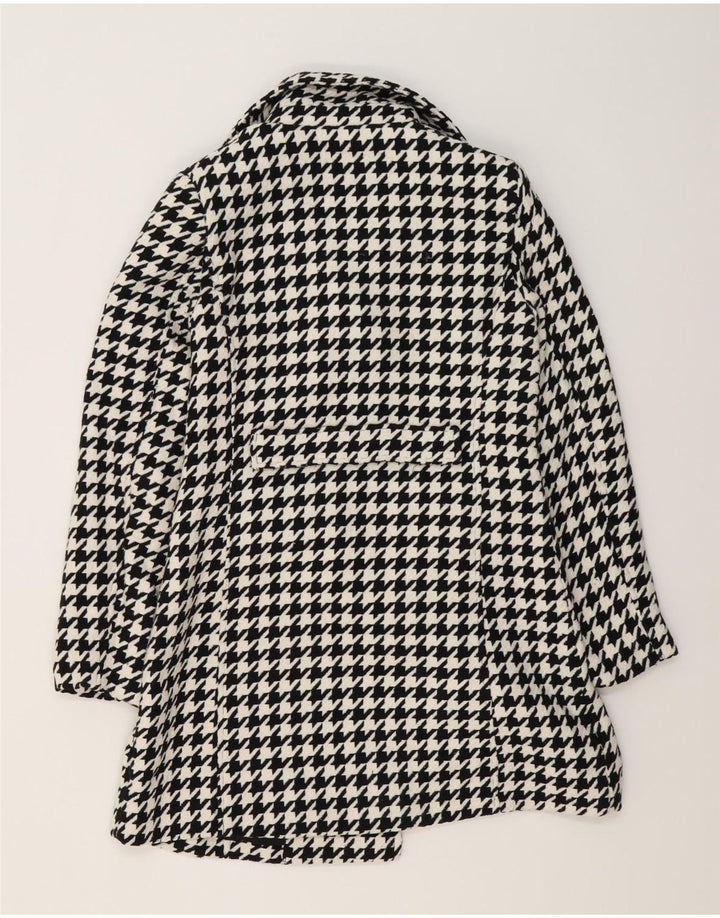 Oasis Γυναικείο παλτό με διπλό στήθος UK 8 Small Black Houndstooth Polyester