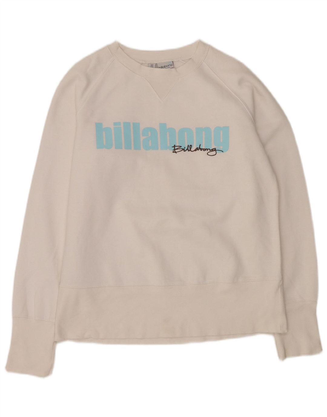 BILLABONG Γυναικείο γραφικό φούτερ Jumper UK 12 Medium White Polyester