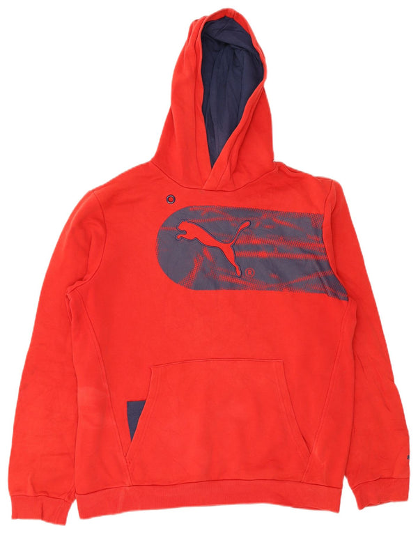 Puma Boys Graphic Hoodie Jumper 15-16 ετών 2XL κόκκινο βαμβακερό
