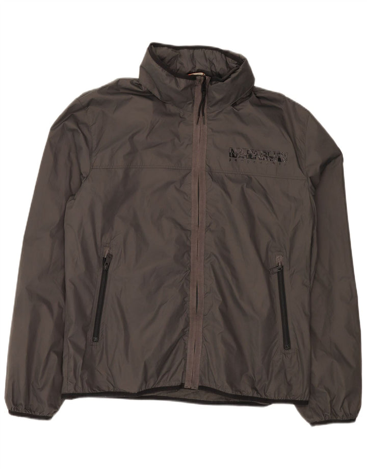 Napapijri Ανδρικό μπουφάν βροχής με κουκούλα UK 42 XL Grey Polyamide