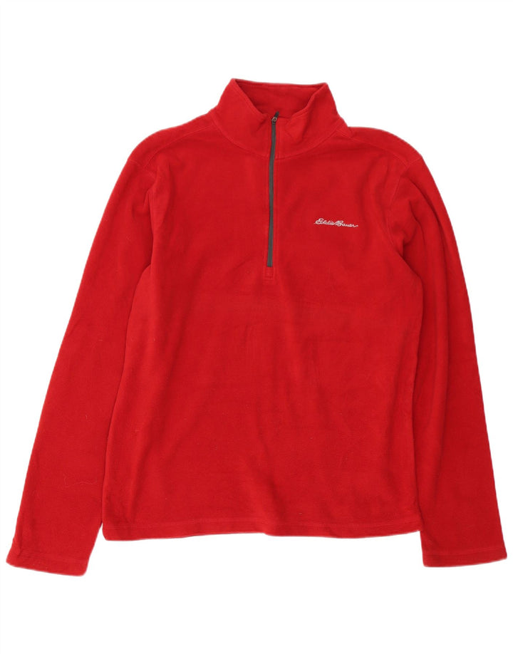 Eddie Bauer Ανδρικό φερμουάρ Fleece Jumper Μικρός κόκκινος πολυεστέρας