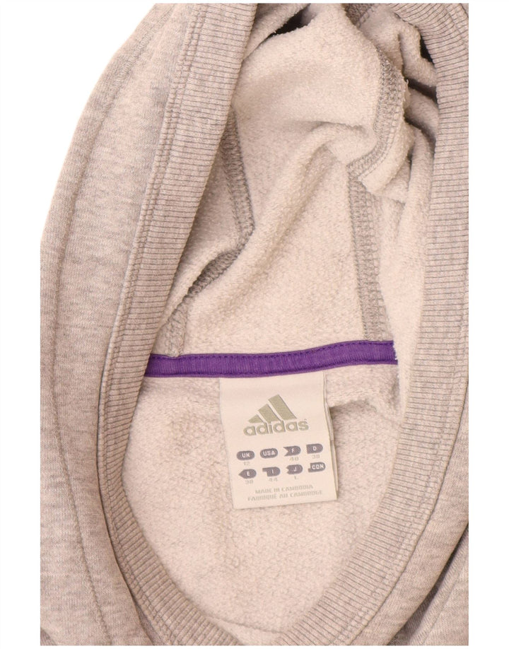 Γυναικείο Adidas Graphic Hoodie Jumper UK 12 Medium Grey