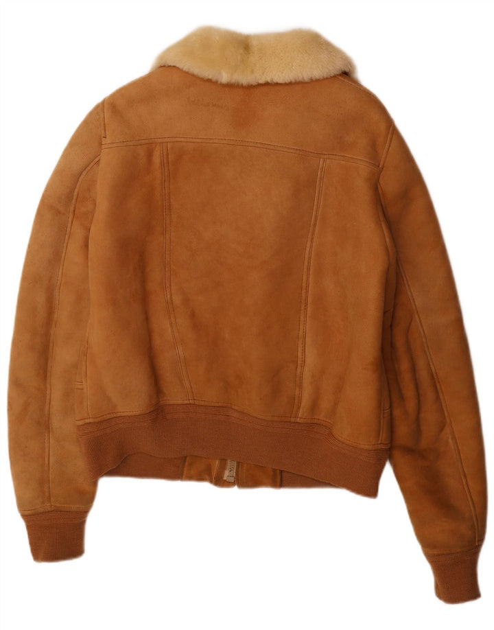 Vintage Ανδρικό Shearling Jacket UK 36 Small Beige