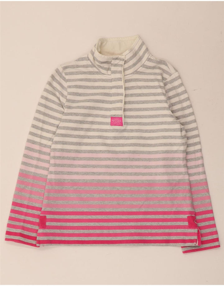 Joules γυναικεία φούτερ με λαιμόκοψη Jumper UK 12 μεσαίου γκρι ριγέ