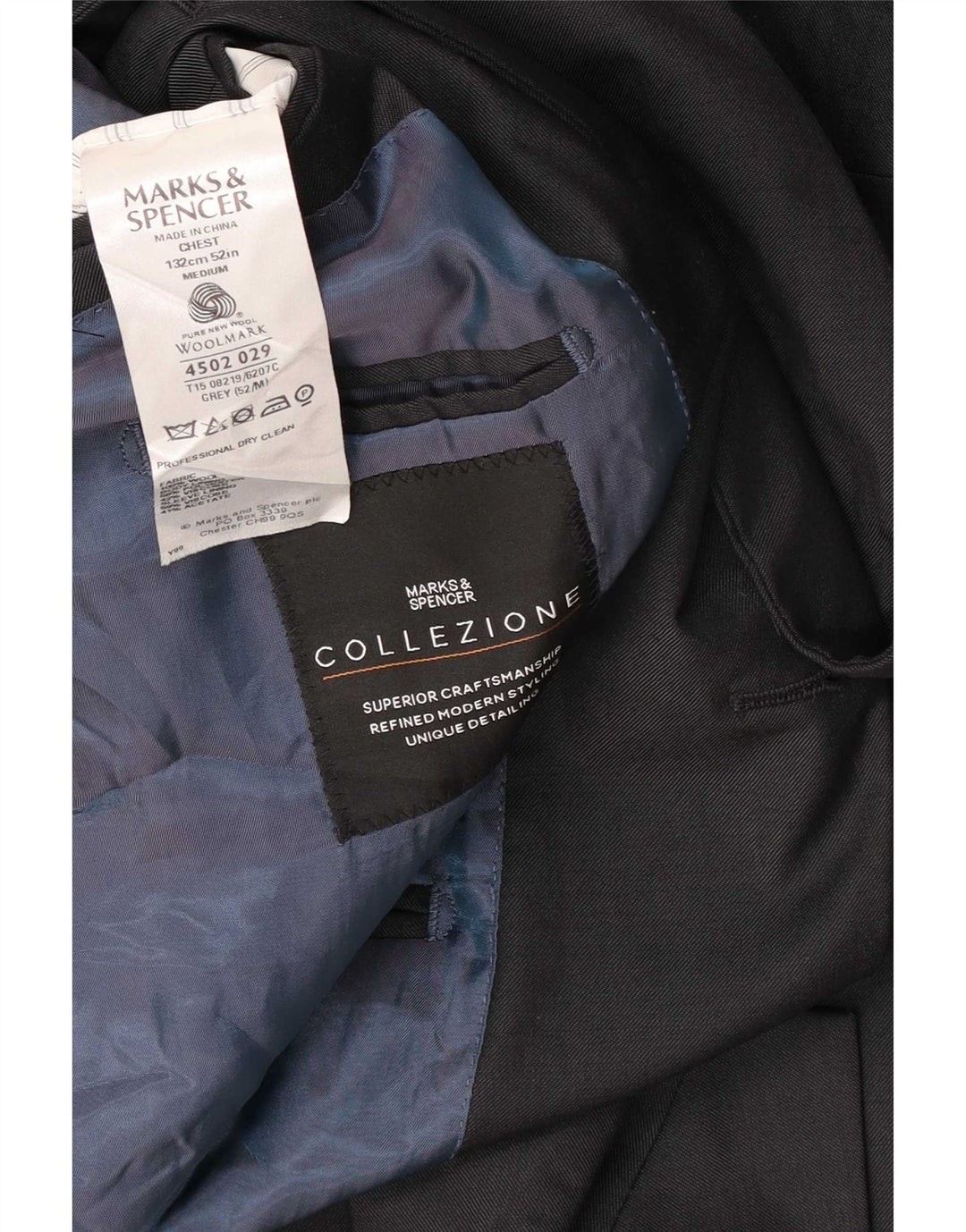 Marks & Spencer Ανδρικό μπουφάν blazer UK 52 3XL Γκρι μαλλί