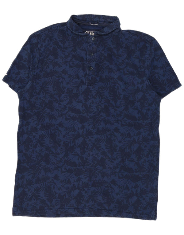 Ανδρικό μπλουζάκι πόλο Superdry XL Navy Blue Floral Βαμβακερό