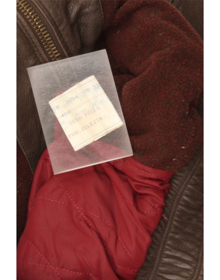 Vintage Ανδρικό Bomber Δερμάτινο Μπουφάν EU 52 XL Καφέ Δερμάτινο