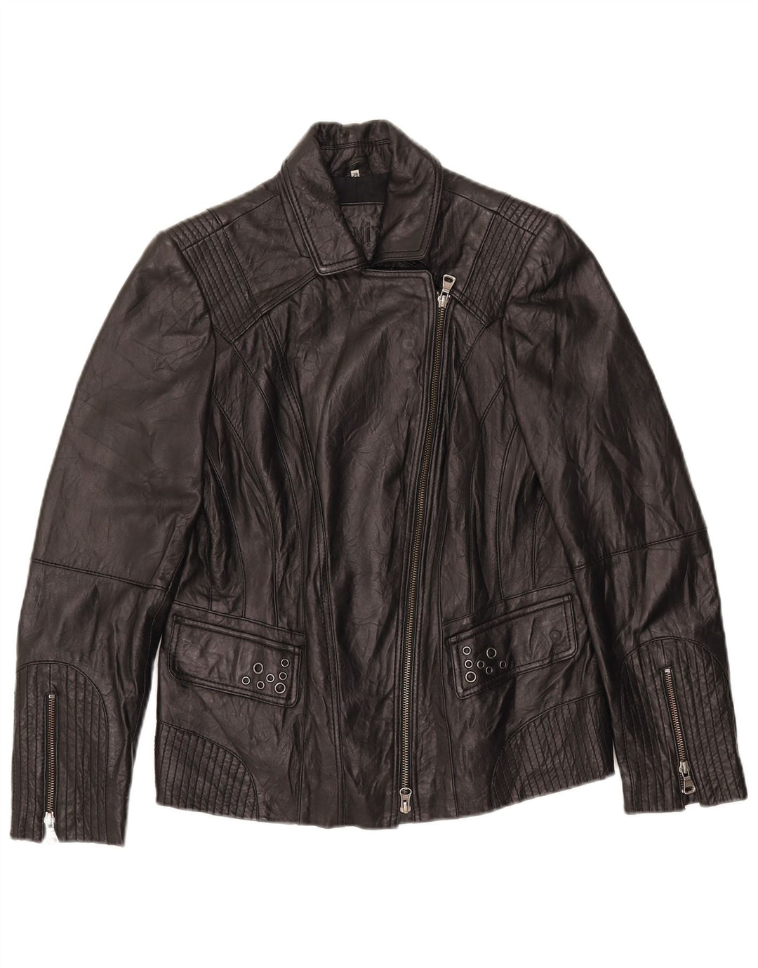 BONITA Γυναικείο Δερμάτινο Μπουφάν Biker EU 38 Μεσαίο Μαύρο Δέρμα αρνιού