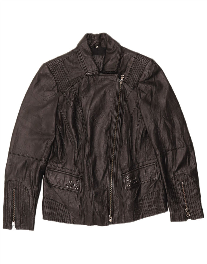 BONITA Γυναικείο Δερμάτινο Μπουφάν Biker EU 38 Μεσαίο Μαύρο Δέρμα αρνιού