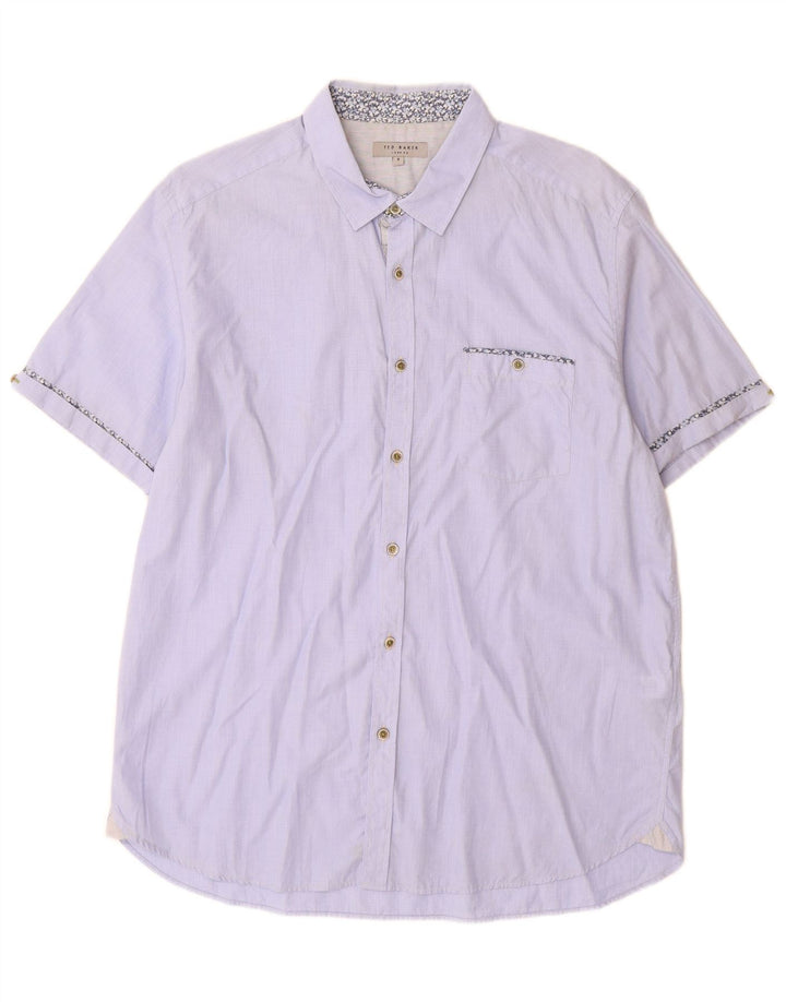 Ted Baker Ανδρικό κοντομάνικο πουκάμισο 5 XL, μπλε βαμβακερό