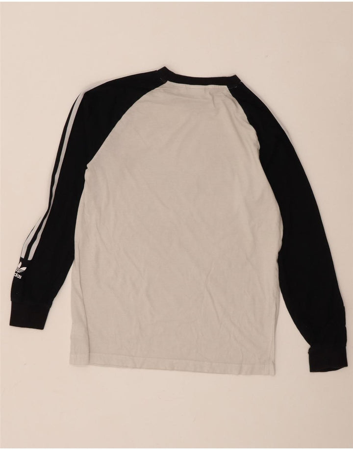 Ανδρικό γραφικό τοπ Adidas με μακρυμάνικο μεσαίο λευκό χρώμα, βαμβακερό