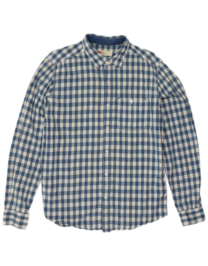 Ανδρικό πουκάμισο Levi's Standard Fit Medium Blue Gingham Cotton
