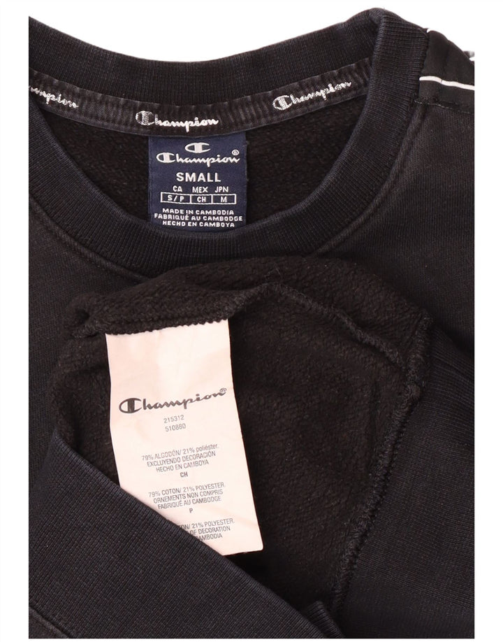 Ανδρικό γραφικό φούτερ Champion Jumper Μικρό μαύρο βαμβακερό