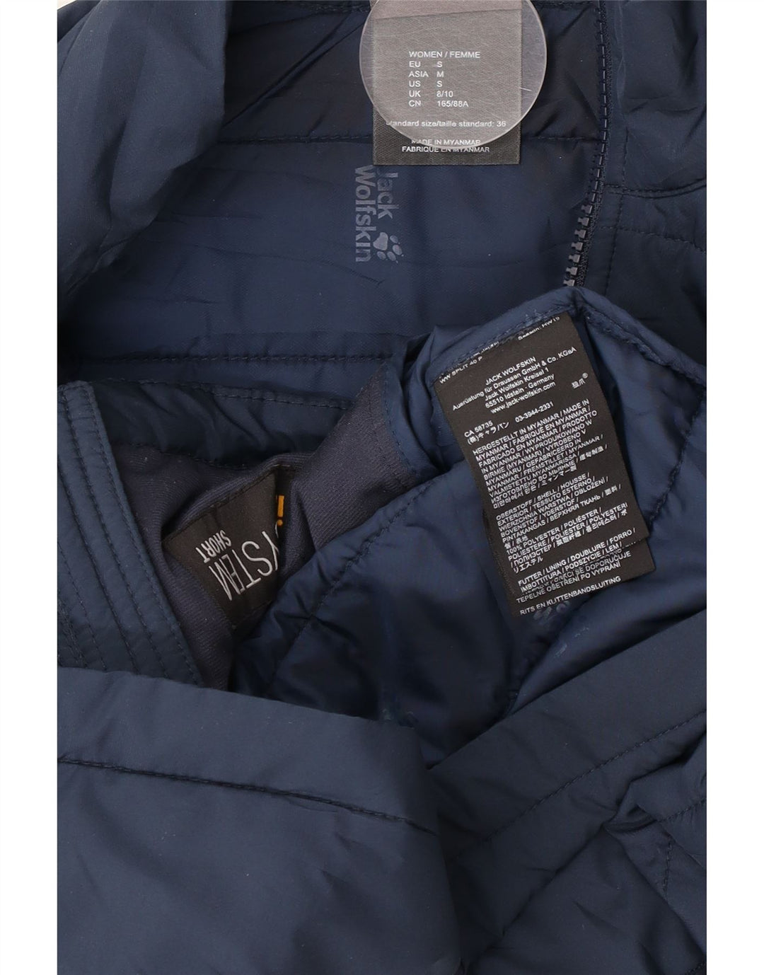 Jack Wolfskin Γυναικείο μπουφάν με επένδυση UK 8/10 Small Navy Blue Polyester