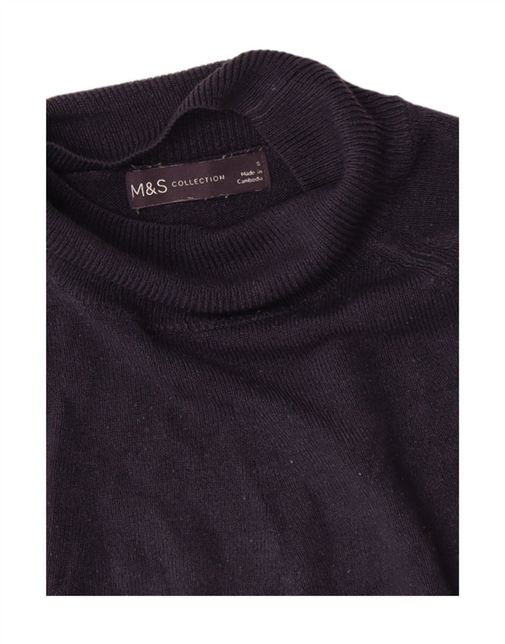 Marks & Spencer Γυναικείο πουλόβερ με λαιμό χελώνα UK 10 Small Navy Blue