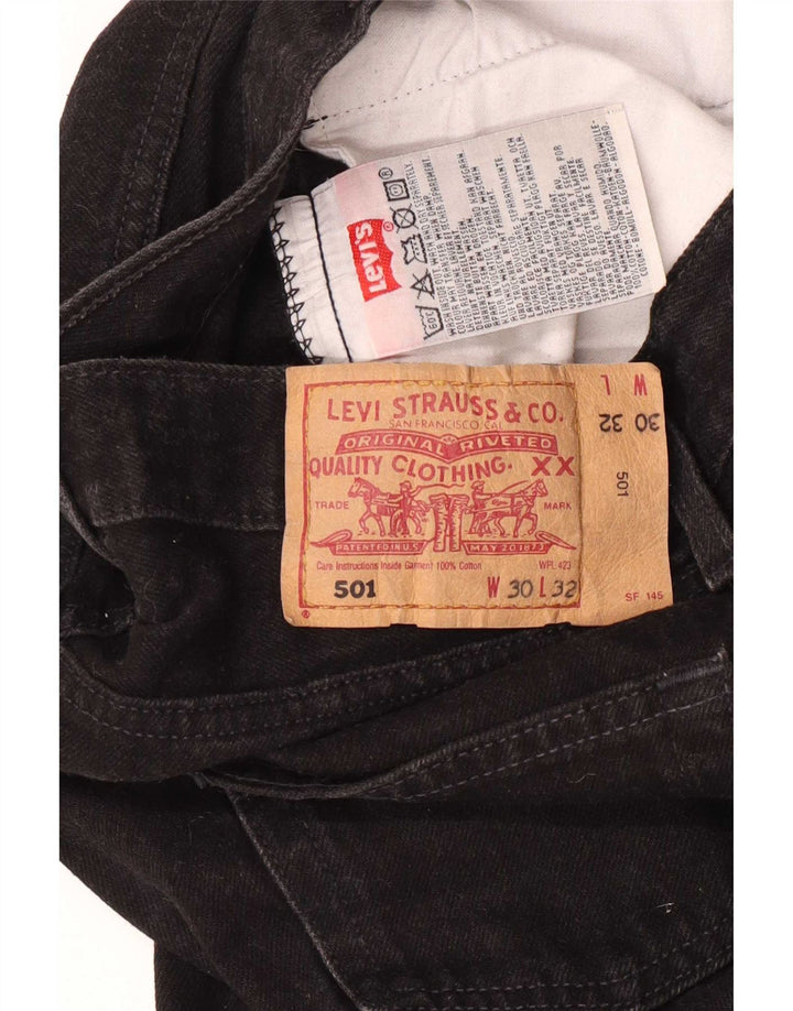 Levi's Mens 501 Straight Jeans W30 L32 Μαύρο βαμβακερό