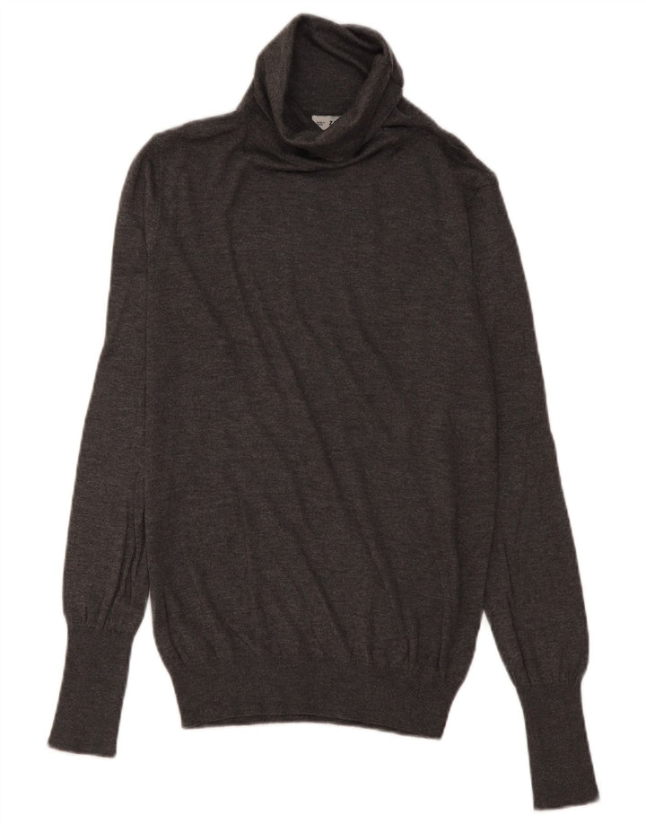 Zara Γυναικείο πουλόβερ με ρολό λαιμόκοψη UK 14 Medium Grey Modal