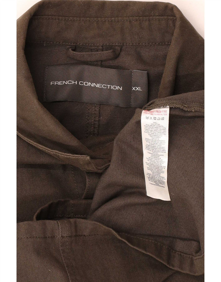 Ανδρικό πουκάμισο French Connection 2XL από βαμβακερό χακί