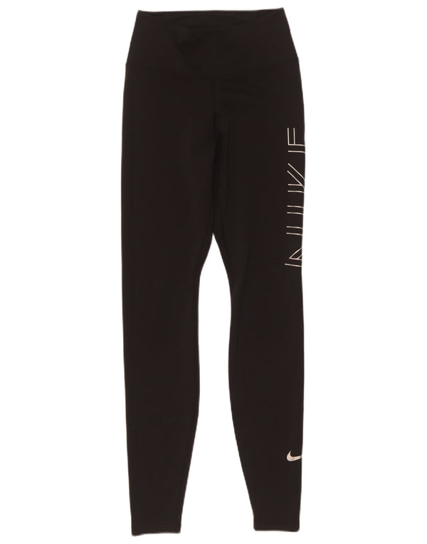 Γυναικεία γραφικά κολάν Nike Dri Fit UK 4 XS Μαύρο Πολυεστέρας