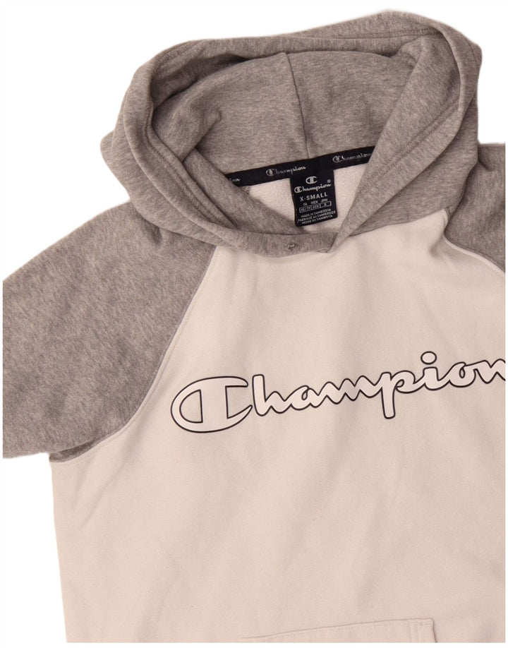 CHAMPION Ανδρικό γραφικό κουκούλα Jumper XS Γκρι βαμβακερό χρώμα