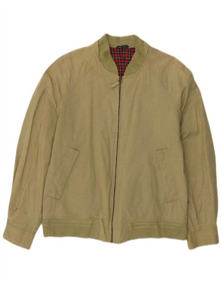 Green Leaves Ανδρικό Bomber Jacket IT 48 Medium Khaki Cotton