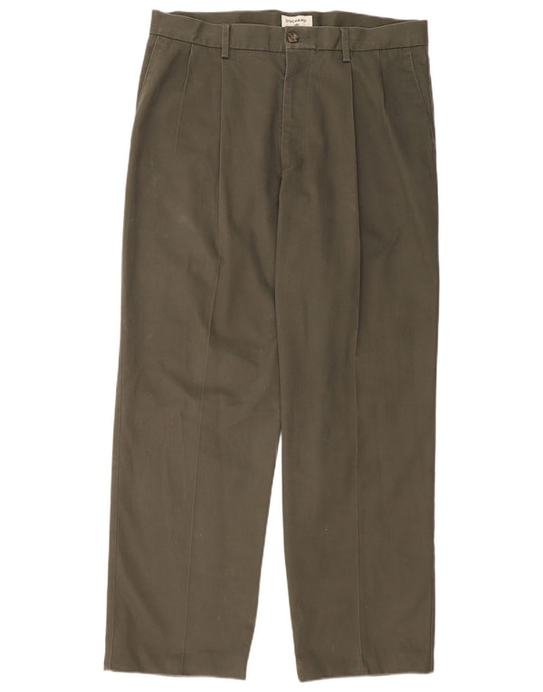 Dockers Mens Pegged Classic Fit Chino Trousers W34 L32 Green Cotton