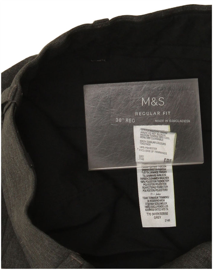 Marks & Spencer Ανδρικό ίσιο παντελόνι με κανονική εφαρμογή W38 L31 Γκρι