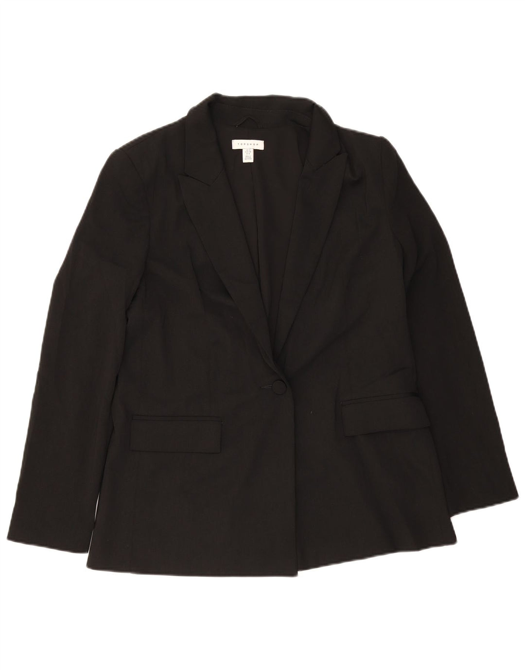 Topshop Γυναικείο Μπουφάν Blazer UK 10 Μικρό Μαύρο Πολυεστέρα