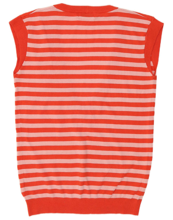 Topshop Γυναικείο Γιλέκο Tank Top UK 10 Small Red ριγέ βαμβακερό