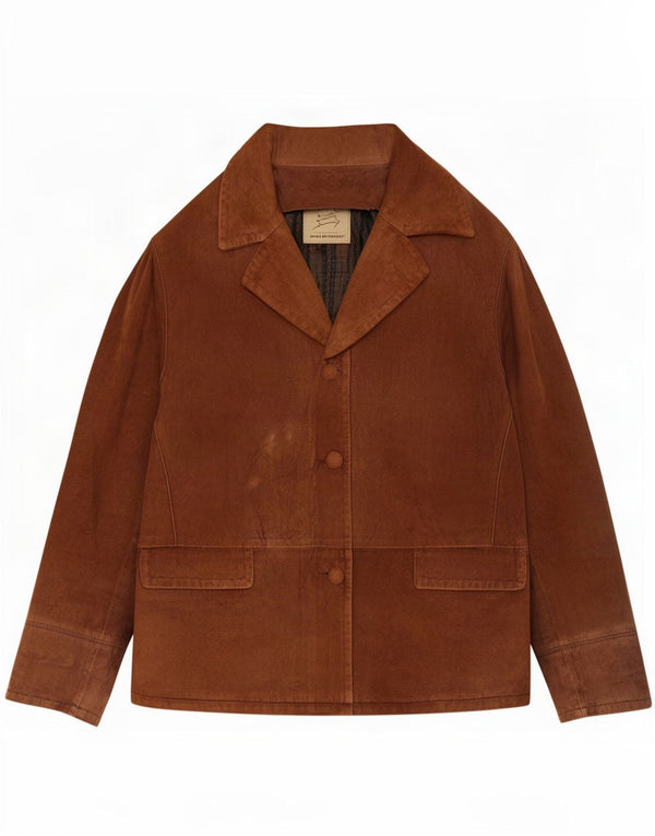 Vintage Γυναικείο Suede Jacket IT 44 Medium Beige Leather