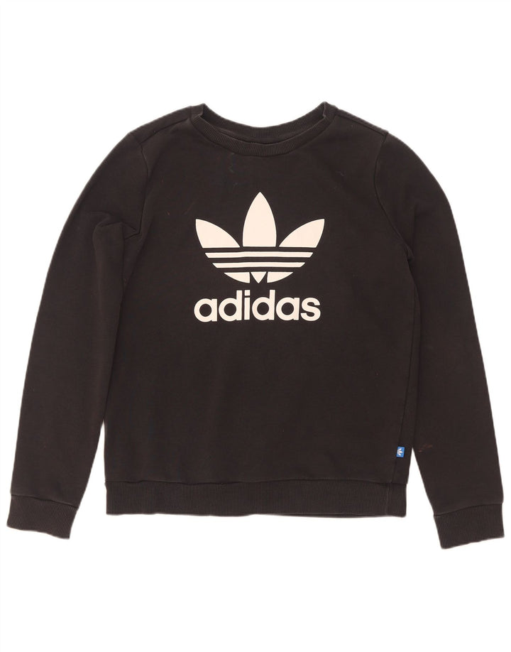 Γυναικείο Φούτερ Adidas Graphic Jumper UK 12 μεσαίο μαύρο βαμβακερό