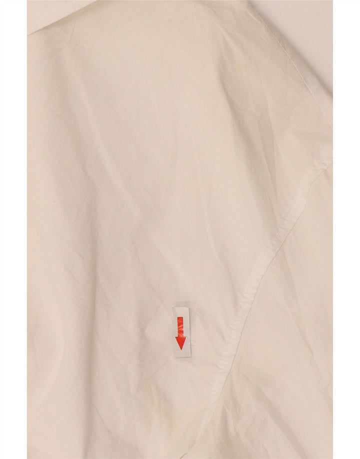 Zara Γυναικείο πουκάμισο Crop Μπλούζα UK 16 Μεσαίο Λευκό Βαμβακερό
