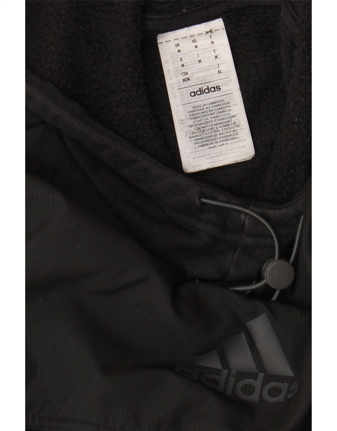 Ανδρικό κουκούλα ADIDAS, μεσαίο μαύρο βαμβακερό