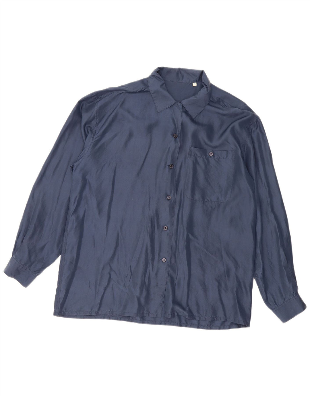 Vintage γυναικείο πουκάμισο oversized μπλούζα UK 14 Medium Navy Blue