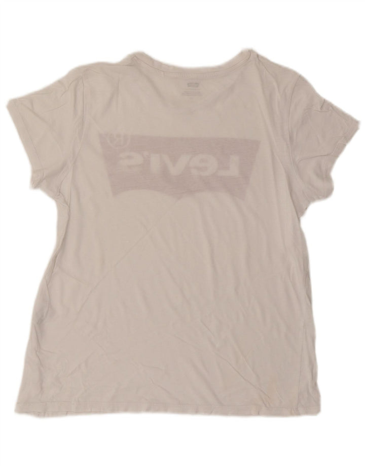 Γυναικείο γραφικό T-Shirt LEVI'S Top UK 16 Large White