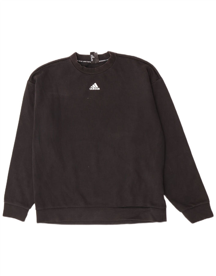 Ανδρικό φούτερ Adidas Jumper μεγάλο μαύρο βαμβακερό