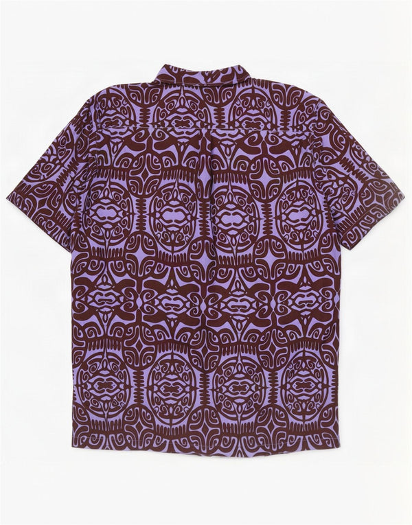 Ανδρικό πουκάμισο Tribal Origin Abstract Μοτίβο κοντομάνικο 2XL μωβ βαμβακερό