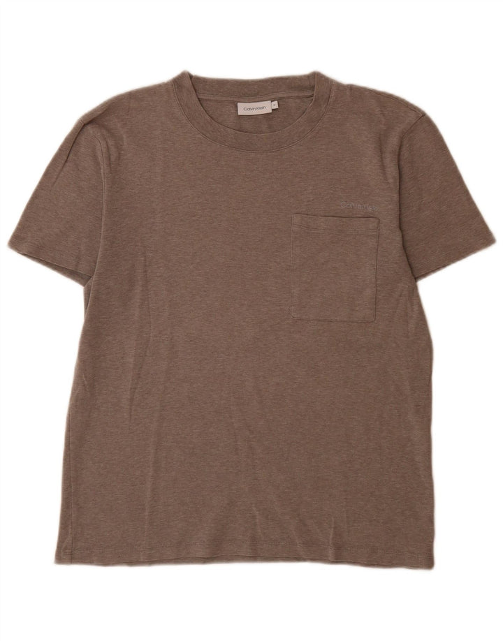 Ανδρικό T-Shirt Calvin Klein Τοπ μεσαίο καφέ