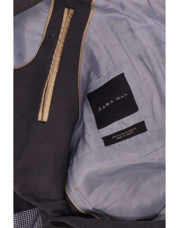 Zara Ανδρικό μπουφάν μπλέιζερ με 2 κουμπιά EU 54 XL Navy Blue Polyester