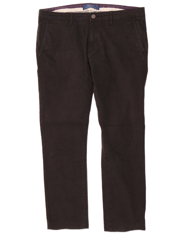 Zara Ανδρικό ίσιο παντελόνι Chino EU 44 Large W34 L30 Μαύρο