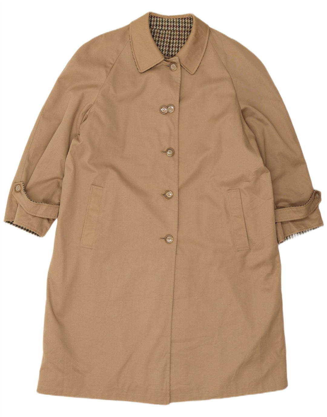 Vintage γυναικείο υπερμεγέθη αναστρέψιμο πανωφόρι IT 47 XL Beige Houndstooth