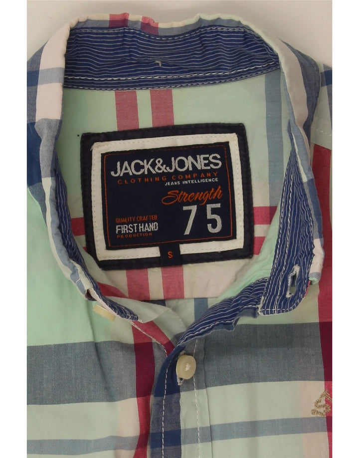 Jack & Jones Ανδρικό κοντομάνικο πουκάμισο μικρό πράσινο καρό