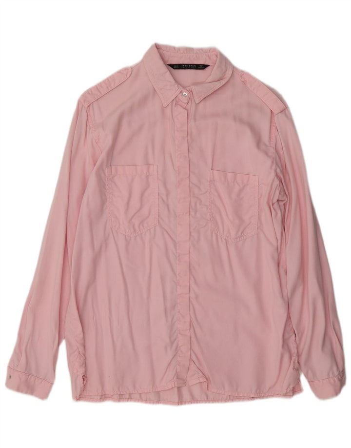 Zara Γυναικείο Military Oversized πουκάμισο UK 10 Small Pink