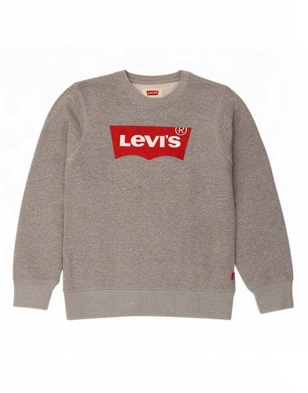 Levi's Boys γραφικό φούτερ 13-14 ετών, βαμβακερό γκρι