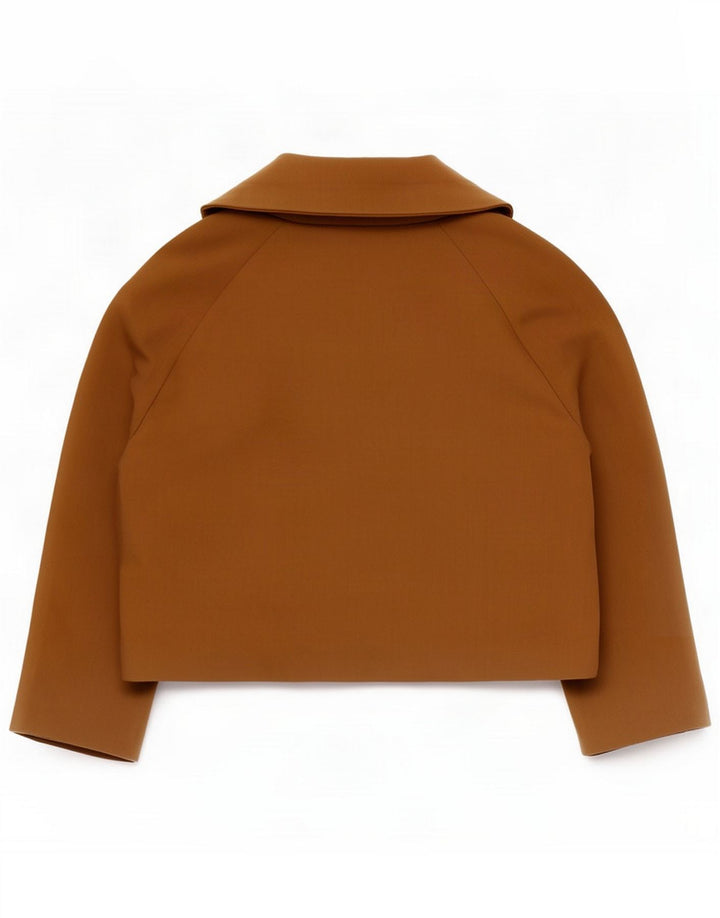 Zara Γυναικείο 3/4 μανίκι 3 κουμπιά σακάκι UK 16 Large Brown Πολυεστέρας
