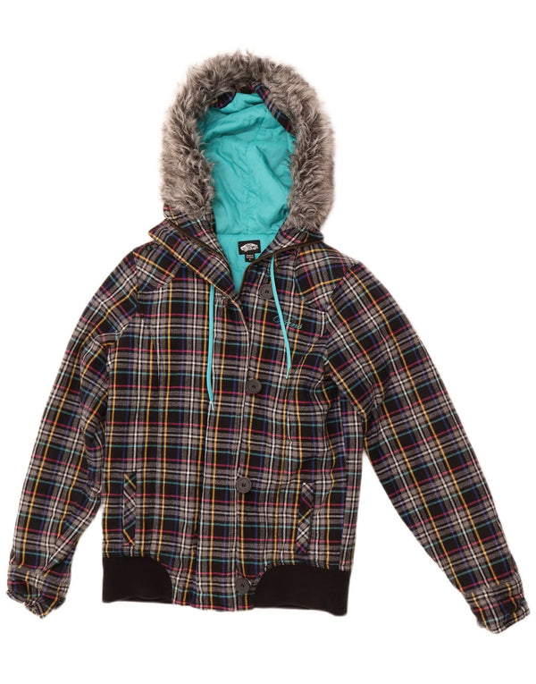 VANS Γυναικείο Bomber Jacket UK 10 Small Grey Check Cotton