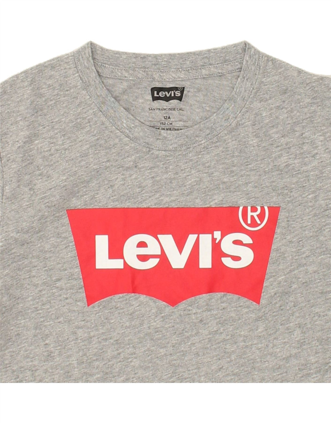 LEVI'S Boys Graphic Top Long Sleeve 11-12 Years Grey Cotton Vintage Levi's and Second-Hand Levi's from Messina Hembry 