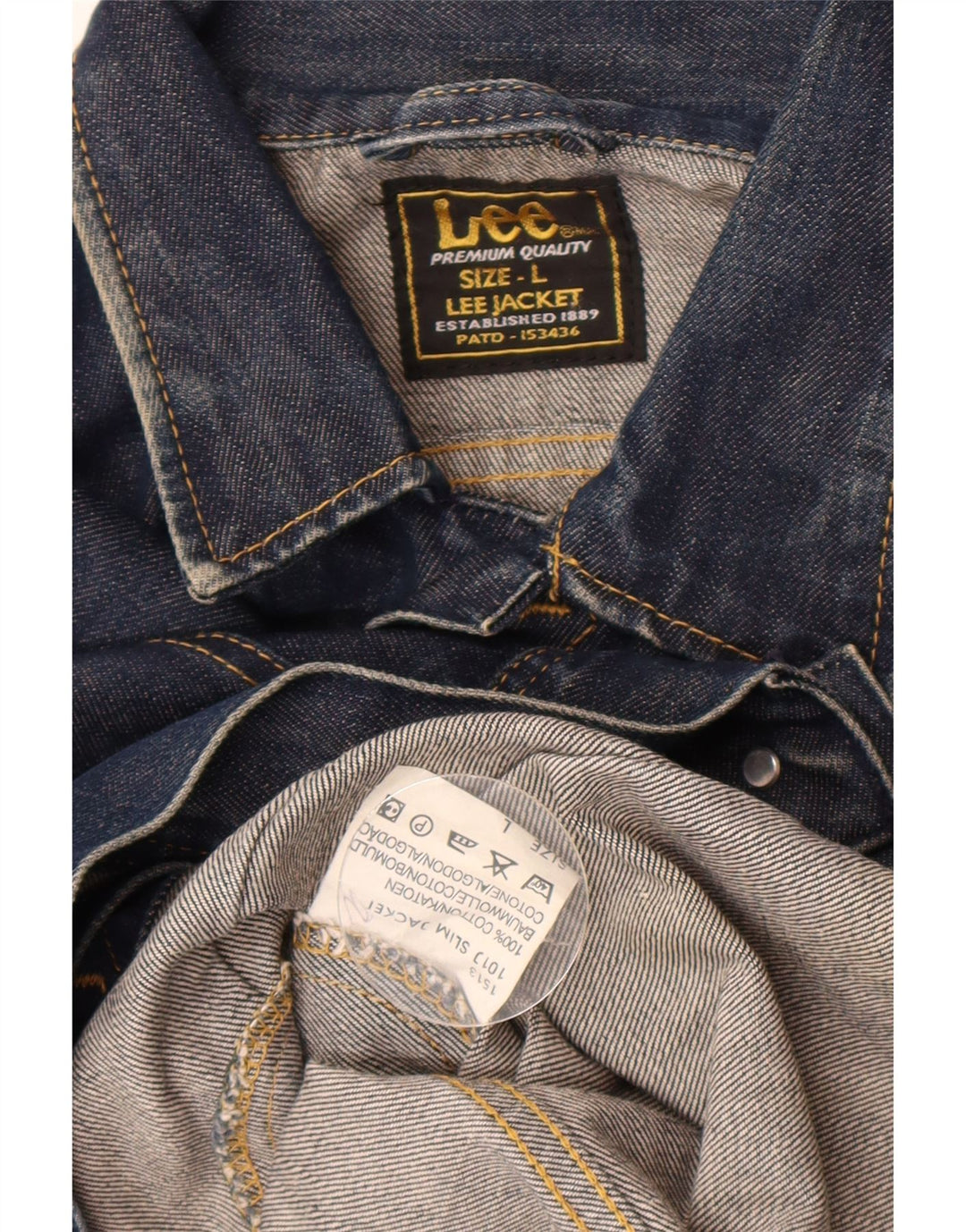 Lee Ανδρικό Τζιν Μπουφάν UK 40 Large Navy Blue Cotton
